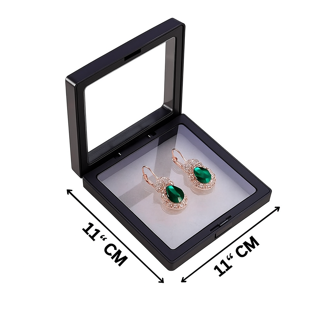11X11 Jewellery Floating Frame Display Box ā 3D Effect for Rings & Pendants