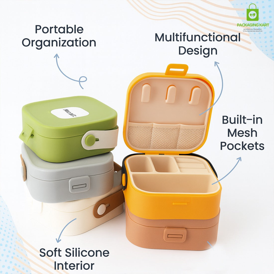 Multi-Compartment Jewellery Organizer Box – Rings, Earrings & Necklaces