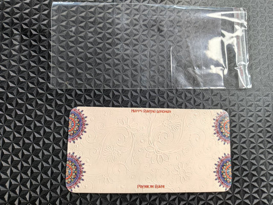 Couple Rakhi Display Card with Crystal Clear Poly Bag Packaging