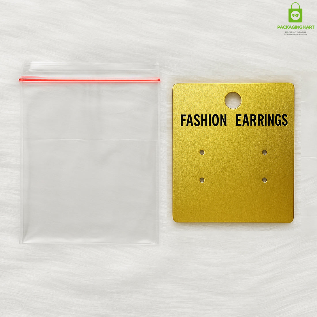 Golden Earrings Display Card – Elegant Jewelry Holder for Studs & Danglers