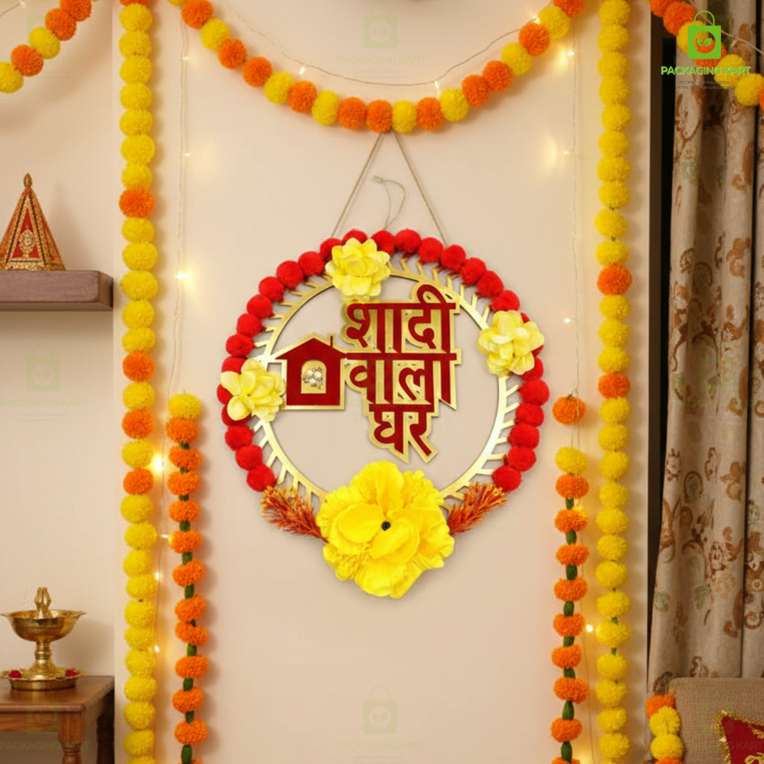 Wedding Theme Door Board Combo Pack of 4 for Mehndi, Haldi & Shadi Wala Ghar Decoration