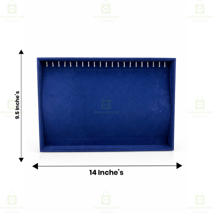 Premium Velvet Wooden Chain Tray for Jewellery Display | Elegant Necklace Organizer