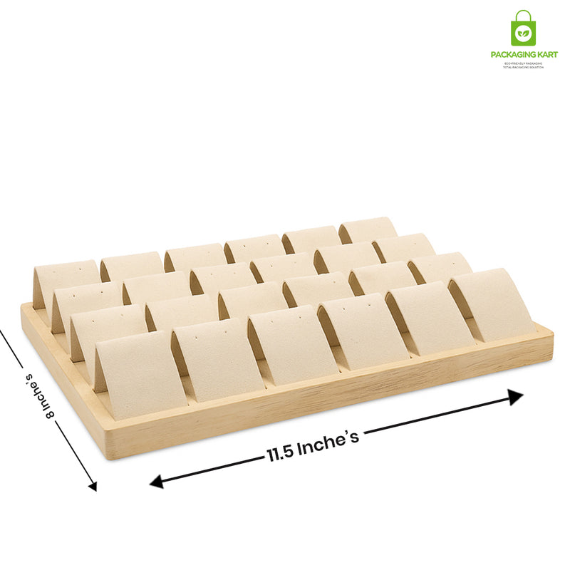Stylish Cream Jewellery Tray for Earrings Showcase