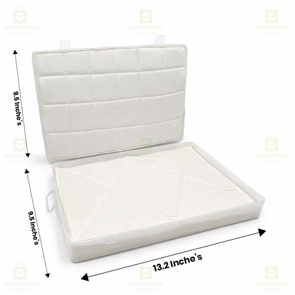 Transparent Plastic Jewellery Storage Box with Soft White Cushion Cotton Padding for Protection