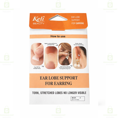 Ear Lobe for Support Earrings, Patches Ear lobe Support for Heavy Earring, Invisible Sticker tape, Transparent EarLobe Tapes Ear Lifts Patches (Pack of 12 Pcs.)