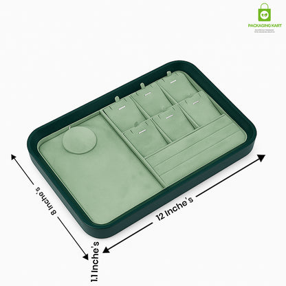 Green Necklace Display Tray | Pendant & Chain Jewellery Organizer