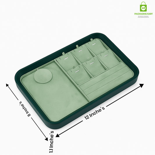 Green Necklace Display Tray | Pendant & Chain Jewellery Organizer