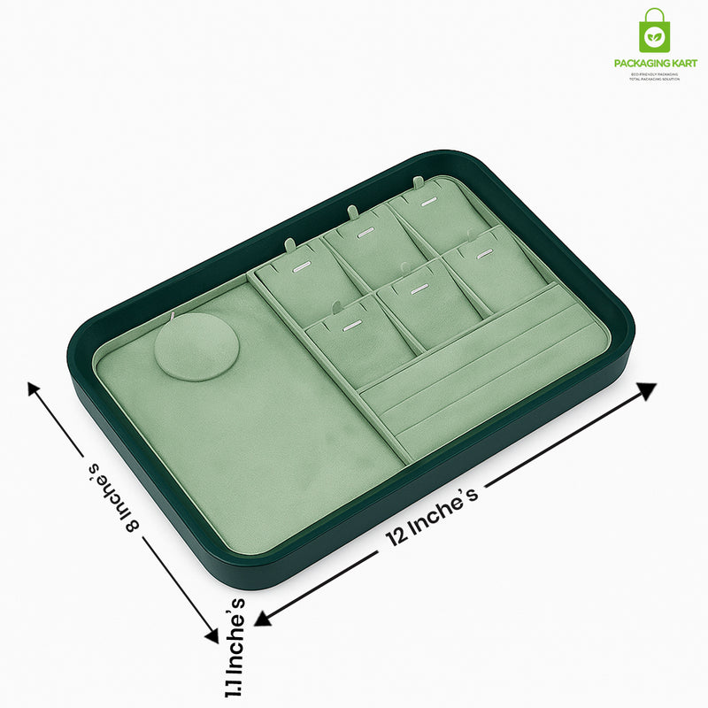 Green Necklace Display Tray | Pendant & Chain Jewellery Organizer
