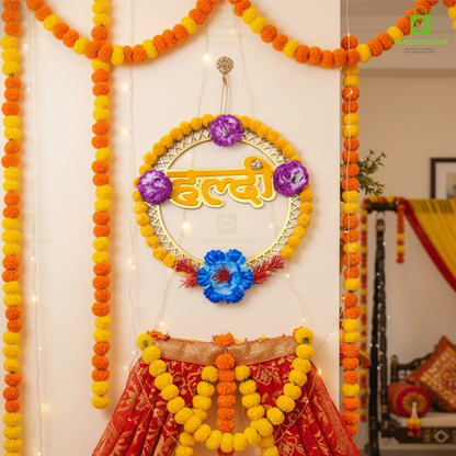 Wedding Theme Door Board Combo Pack of 4 for Mehndi, Haldi & Shadi Wala Ghar Decoration