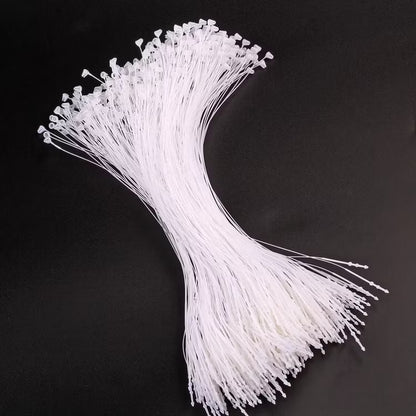 500 Pcs Plastic Tag Fastener Snap Lock Pins | 5 Inch White Security Loop Pins for Clothing, Garments & Retail Store Labeling
