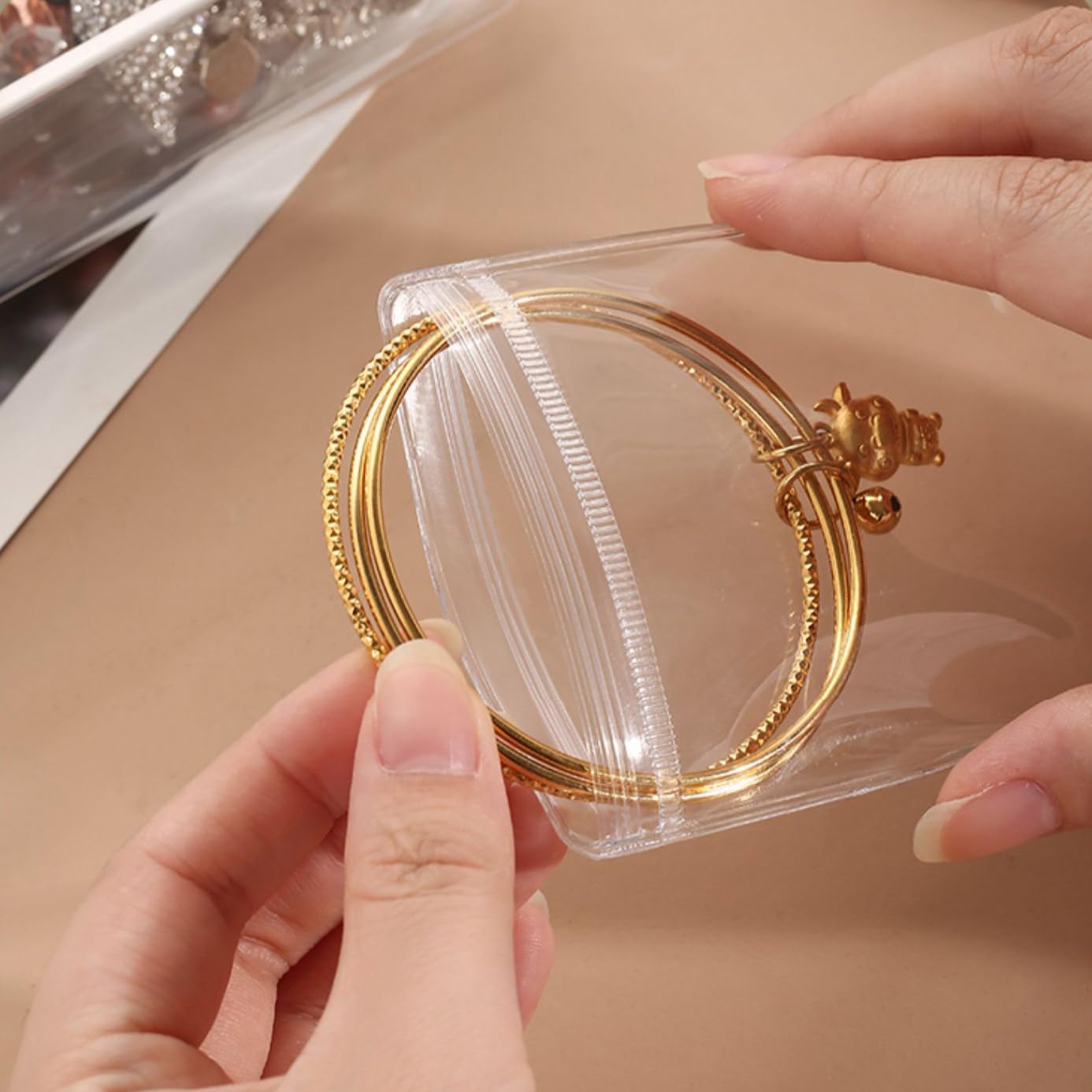 Transparent Jewellery Storage Pouches | Clear PVC Zip Lock Covers for Rings, Earrings, Necklaces & Accessories | Durable Jewellery Organizer Bags