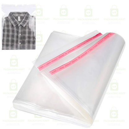 11X16X17 Plastic Transparent Poly Bags For Packing Saree Cloth Sealable | Used For Saree Packing, Shirts Packing,Bopp Poly Bags Self Adhesive