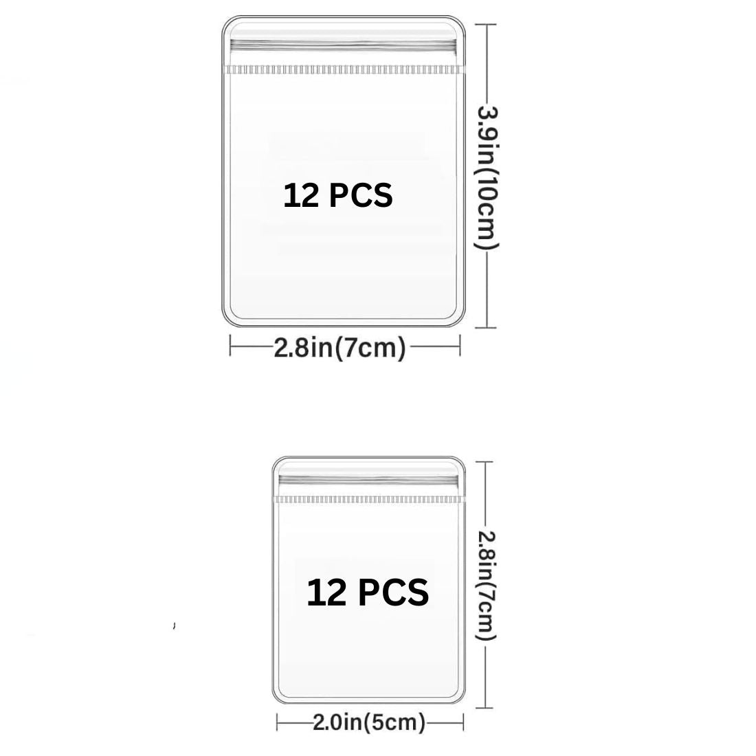 24 Pcs Transparent Jewellery Storage Pouches | Clear PVC Zip Lock Covers for Rings, Earrings, Necklaces & Accessories | Durable Jewellery Organizer Bags (Transparent, Pack of 24)