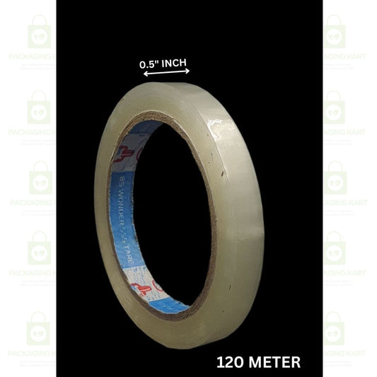 0.5 Inch X 100 Meters White BOPP Tape Roll – Heavy Duty Packaging Tape for Shipping & Moving
