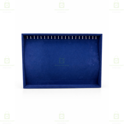 Premium Velvet Wooden Chain Tray for Jewellery Display | Elegant Necklace Organizer