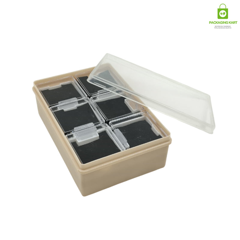 Stylish Blue Velvet Plastic Jewellery Box – Mangalsutra & Earrings Organizer