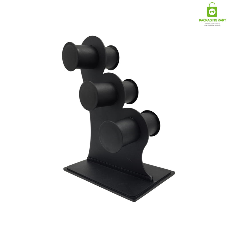 Black Plastic 3 Roll Jewelry Bangle Display Stand Holder For Jewelry Storage And Jewelry Shop