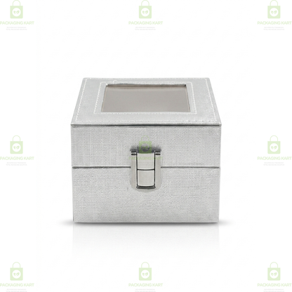 Premium Velvet Watch Storage Box with 2 Compartments – Leather Watch Display Case