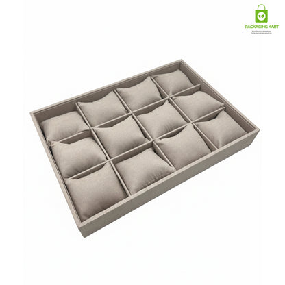 Wooden Jewellery Display Tray for Showroom Use – Watch, Kada & Bracelet (12 Slots)