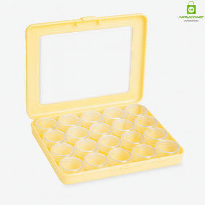 Round Jewellery Plastic Box Set – 20 Pcs Ivory Colour Organizer