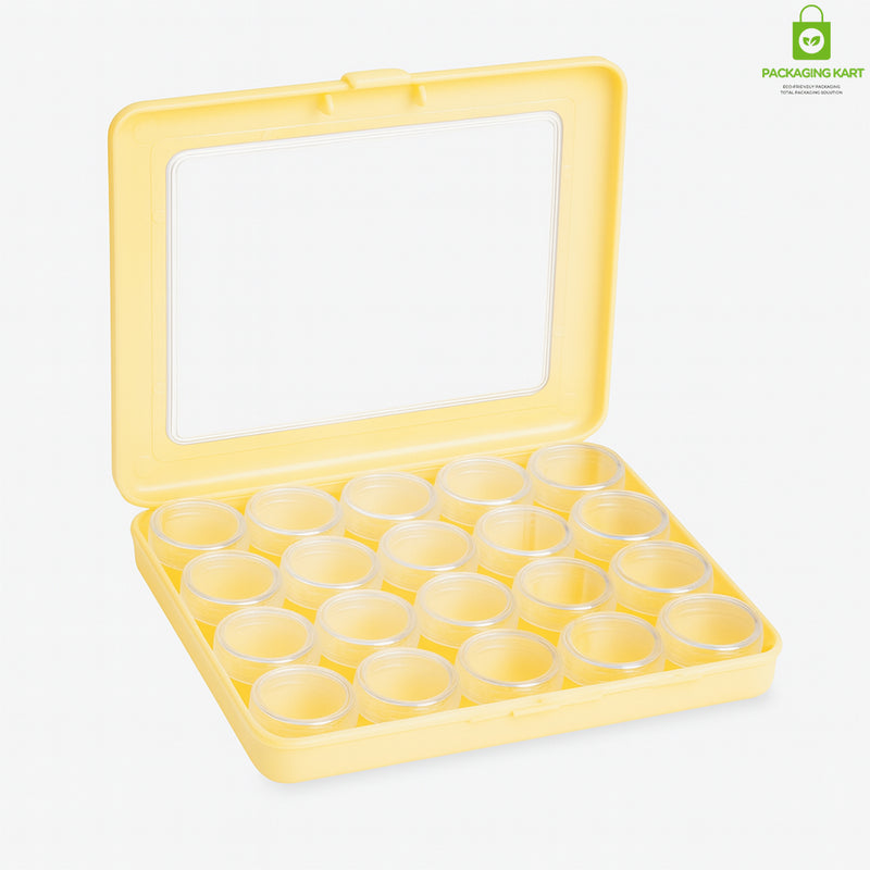 Round Jewellery Plastic Box Set – 20 Pcs Ivory Colour Organizer