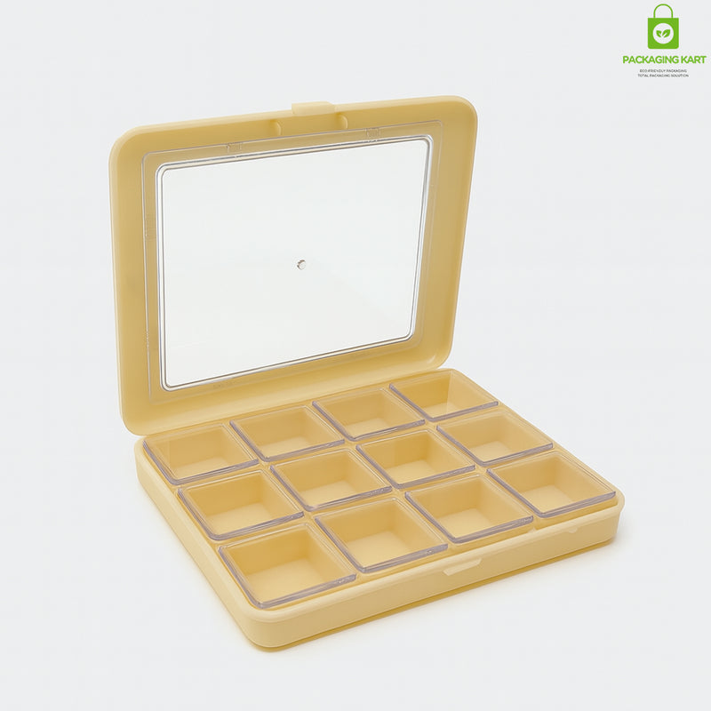 12 Pcs Ivory Colour Jewellery Plastic Box – Elegant Storage Solution