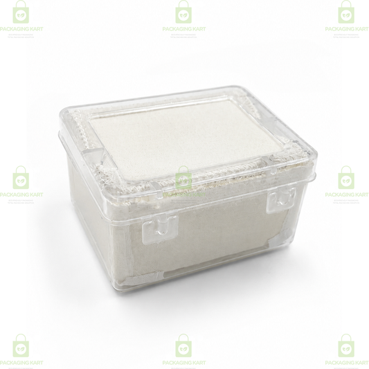 Multipurpose Plastic Jewellery Box with White Cushion Cotton Padding for Rings, Chains & Earrings