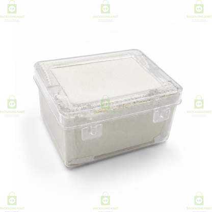 Multipurpose Plastic Jewellery Box with White Cushion Cotton Padding for Rings, Chains & Earrings