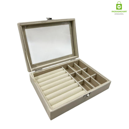 Elegant Watch and Bracelet Display Tray with Glass Mirror Base