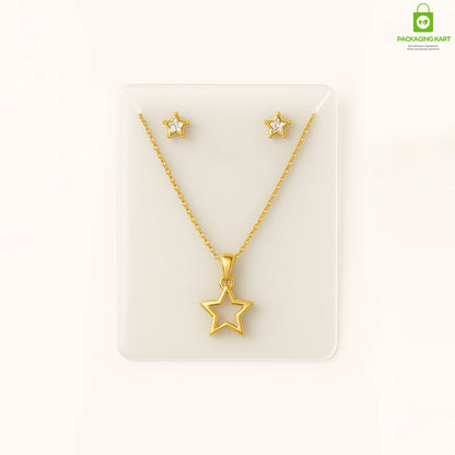 White Plastic Jewellery Set Card – Elegant Display for Fashion Jewellery