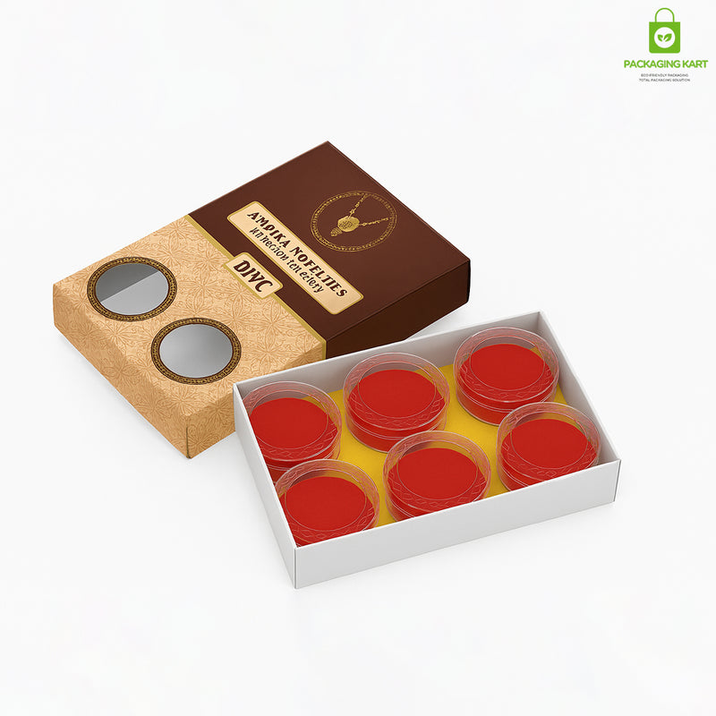 Premium Round Red Velvet Plastic Box – Mangalsutra Jewellery Holder