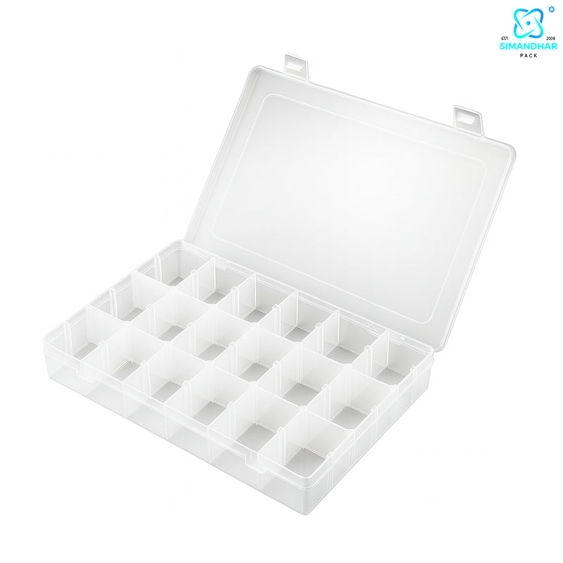 18-Grid Plastic Jewellery Storage Case – Multipurpose Organizer for Accessories