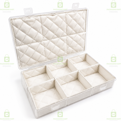 Transparent 6 Slot Jewellery Organizer Box with Soft Cushion Cotton | Protective Storage