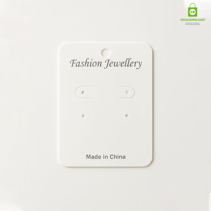 White Plastic Earring Jewellery Card | Premium Display Holder