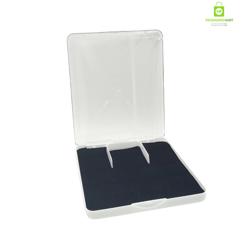 Blue Velvet Plastic Jewellery Gift Box for Necklace & Earring