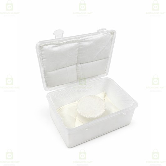 Durable Jewellery Plastic Storage Box with Soft White Cushion Cotton Lining for Protection