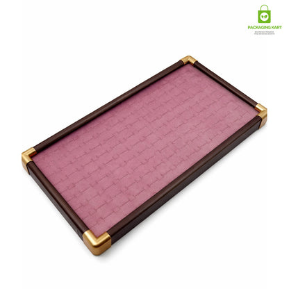 Fancy Velvet Rings Wooden Display Tray for Jewellery