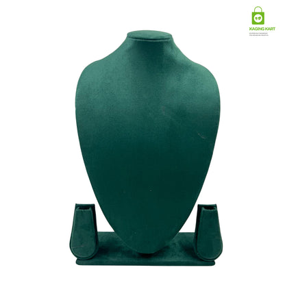 Luxury Velvet Green Jewellery Statue | Showcase Stand