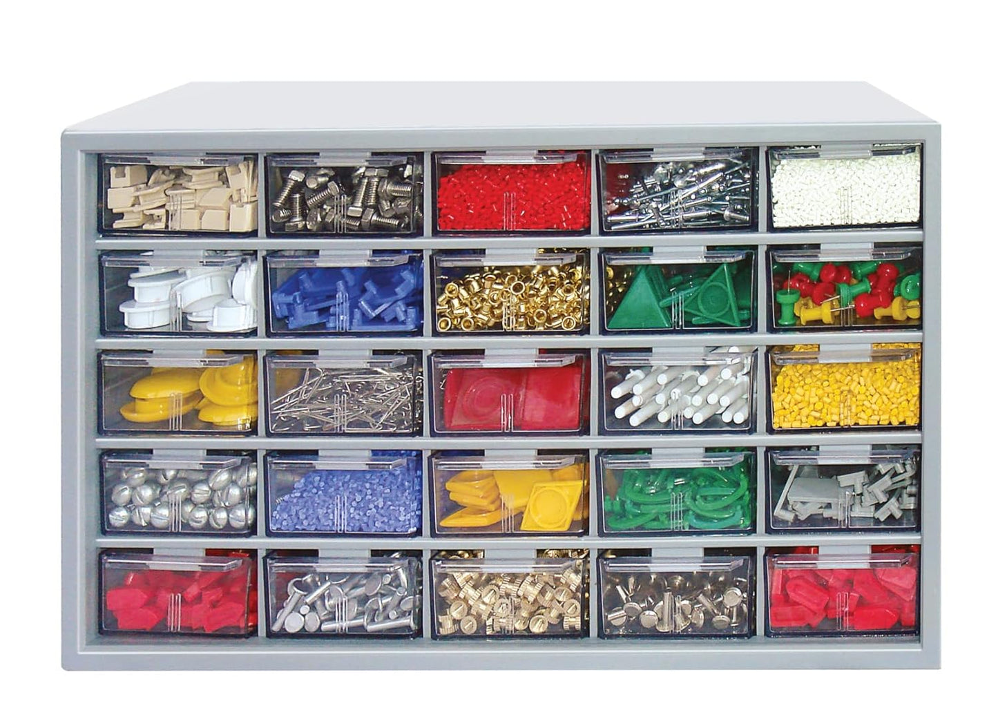 25 Polypropylene Component Organiser With 25 Drawers, Small Parts Grey Storage Jewellery | Craft | Sewing Cabinets | Screws | Nuts | Bolts | Tool Organiser | DIY | Clinic | Hospital