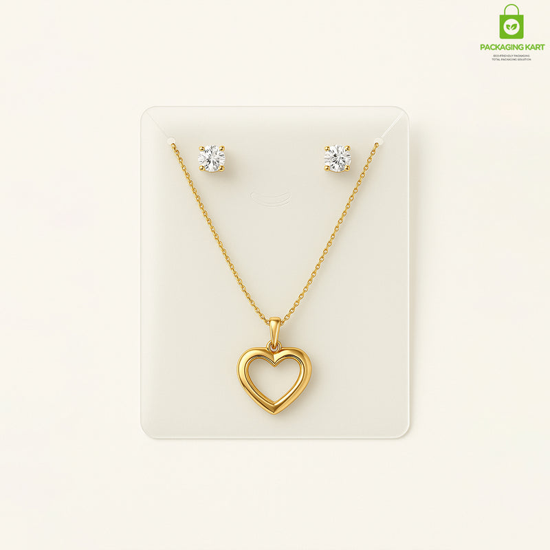 White Plastic Jewellery Set Card – Elegant Display for Fashion Jewellery