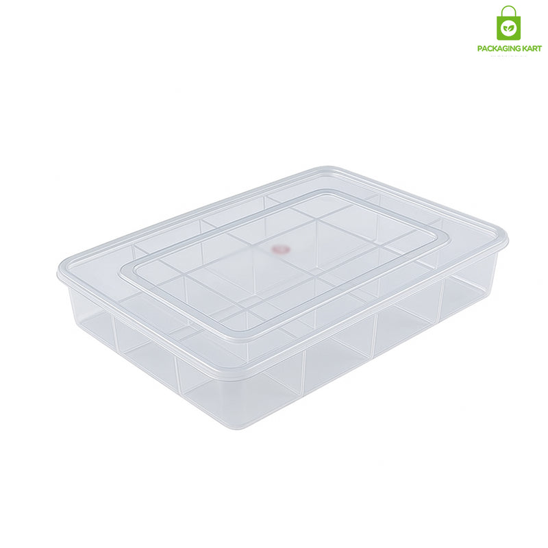 12 Partition Plastic Jewellery Organizer – Clear Storage Box for Accessories