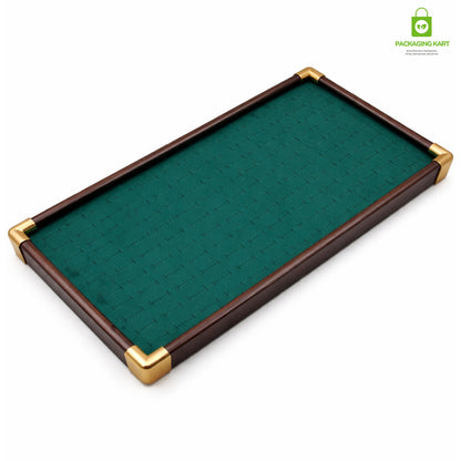 Fancy Velvet Rings Wooden Display Tray for Jewellery