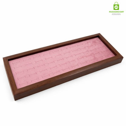 Premium Wooden Velvet Ring Tray for Jewellery Display & Storage