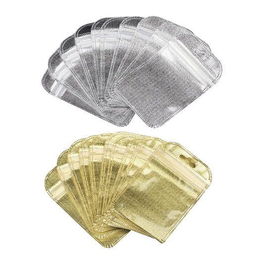 Luxury Silver & Golden Jewelry Packaging Pouch Bags – Resealable Foil Ziplock Bags