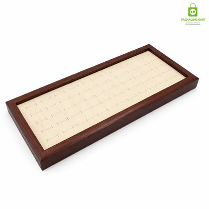 Premium Wooden Velvet Ring Tray for Jewellery Display & Storage
