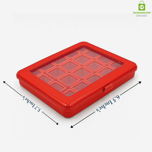 20 Pcs Red Square Jewellery Organizer Box – Durable & Elegant