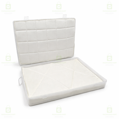 Transparent Plastic Jewellery Storage Box with Soft White Cushion Cotton Padding for Protection