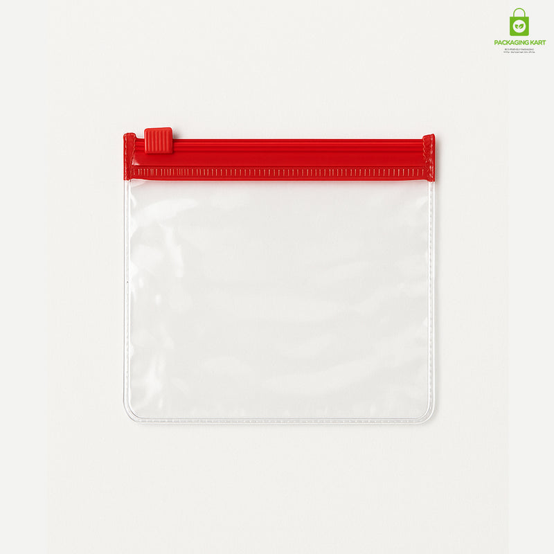 Red Clear Jewelry Pouch – Transparent Zip Bag for Earrings, Rings & Gifts