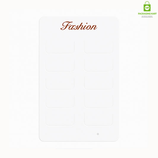 White 10-Pair Earrings Display Card – Premium Jewelry Holder