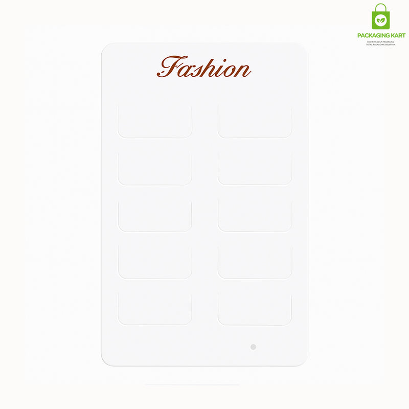 White 10-Pair Earrings Display Card – Premium Jewelry Holder